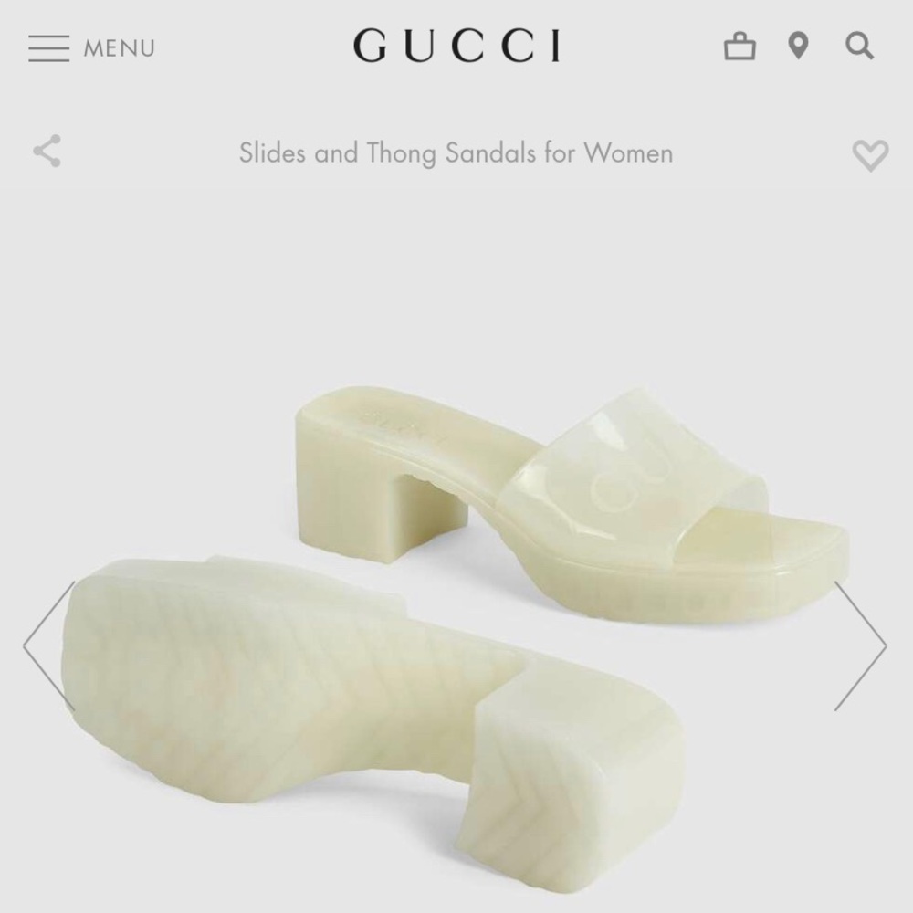Brand new with box, gucci rubber slides, glow - Picture 2 of 5